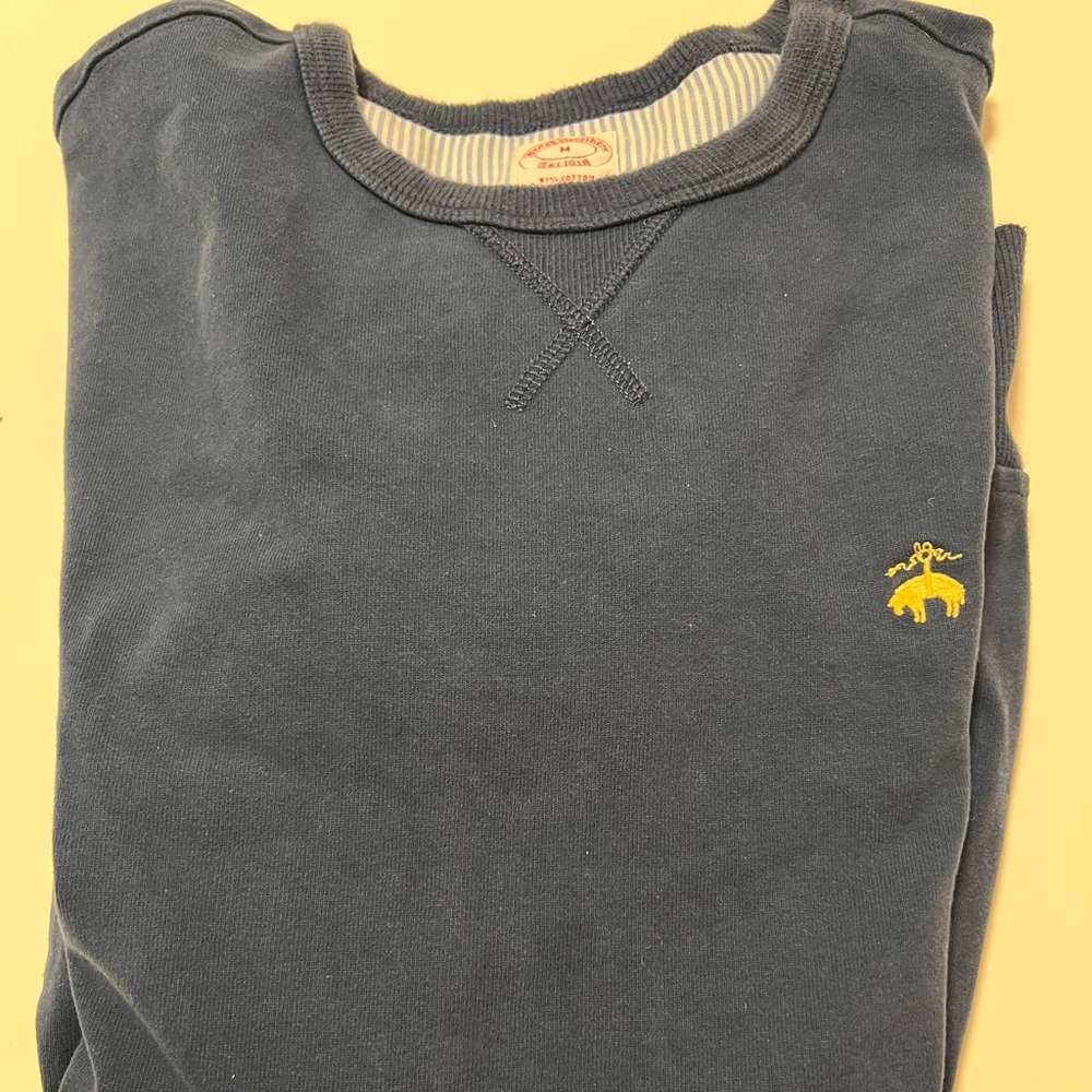 SOLD Brothers Navy Crewneck Cotton Sweatshirt (Medium)
